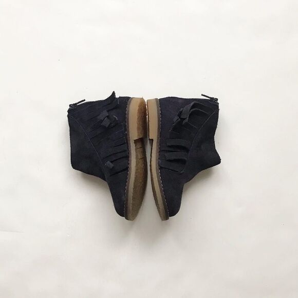 Zara navy blue fringe ankle boots EUC size 20(5) - Picture 2 of 6